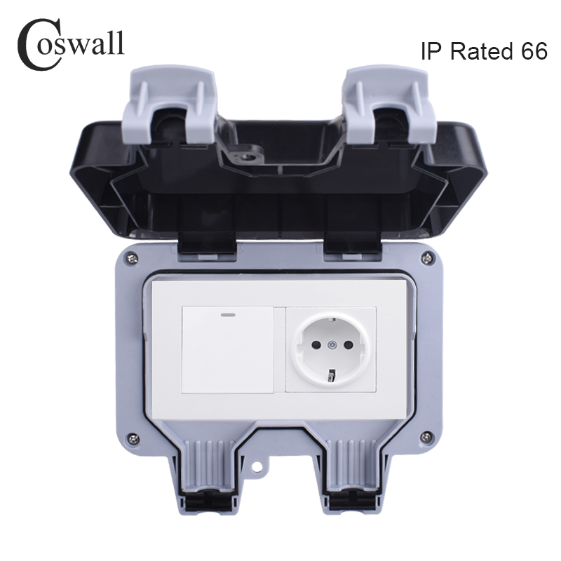 Outdoor Power Hub - Coswall IP66 Weatherproof Waterproof Outdoor Wall