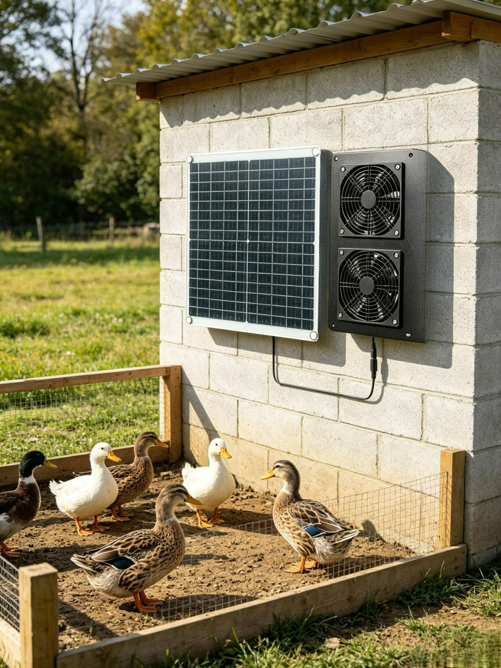 Outdoor Power Vent - 20W Solar Powered Dual Exhaust Vent