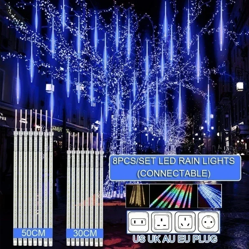 Outdoor Power Hub - 30cm/50cm Waterproof Meteor Shower Rain 8