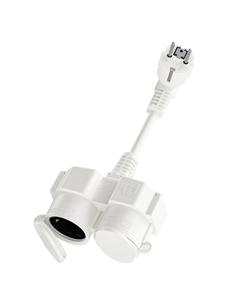 Outdoor Power Lead - EU Extension Cable with 2 Schuko