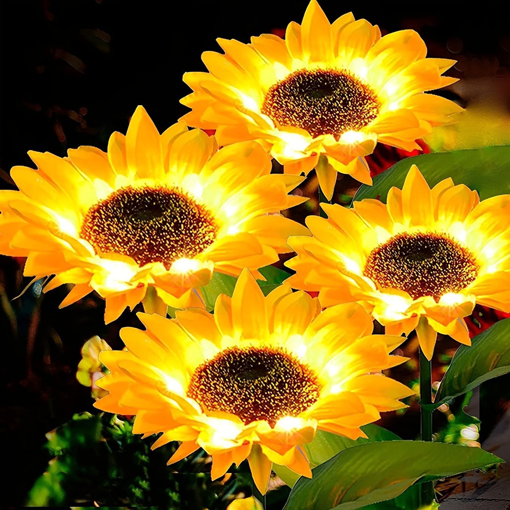 Outdoor Power For Wedding - Outdoor Solar Powered Sunflower Light Waterproof