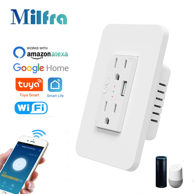 Outdoor Power Hub - Milfra Wifi Smart Socket Double Wall