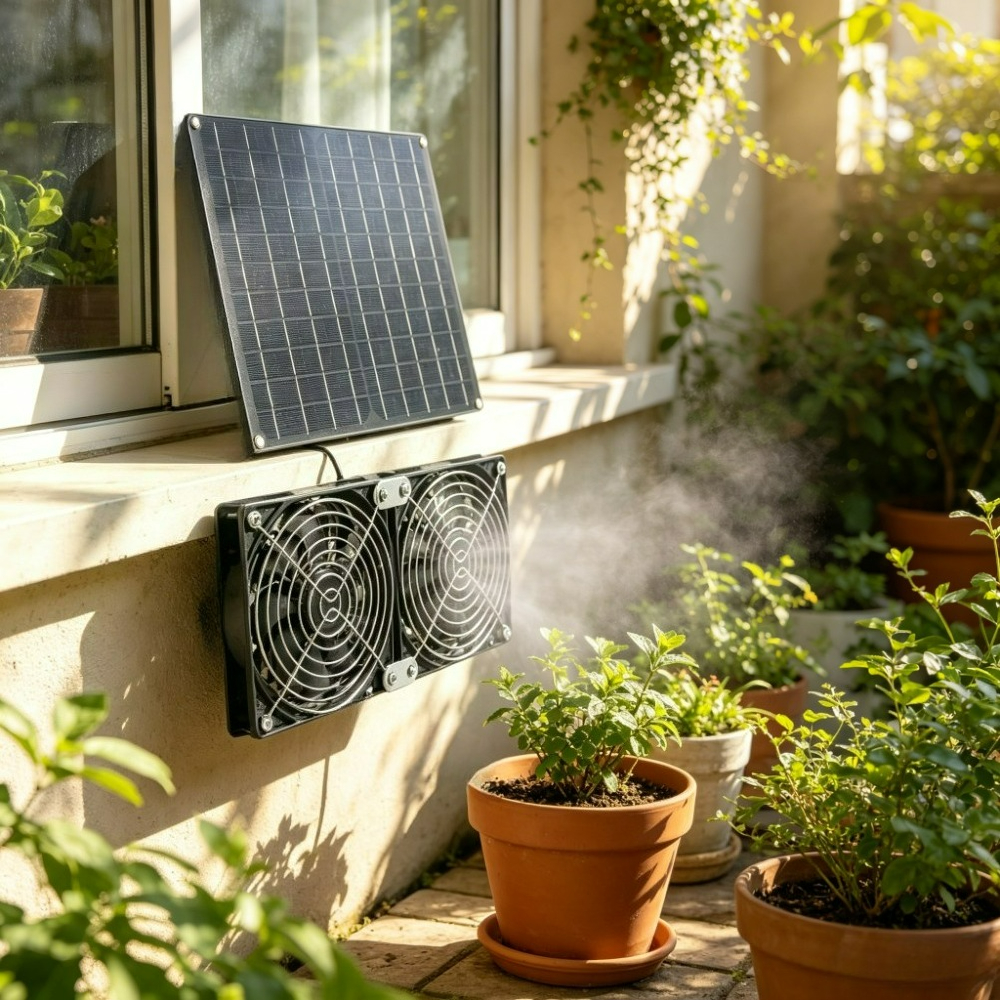Outdoor Power Vent - Solar Dual Cooling Fan Kit 20W