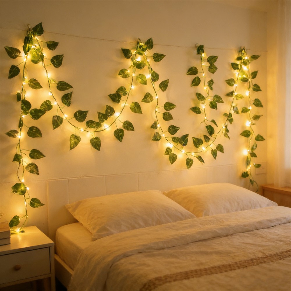 LED Green Rattan Leaf Fairy Li - Outdoor Power For Wedding 리뷰 및 가격