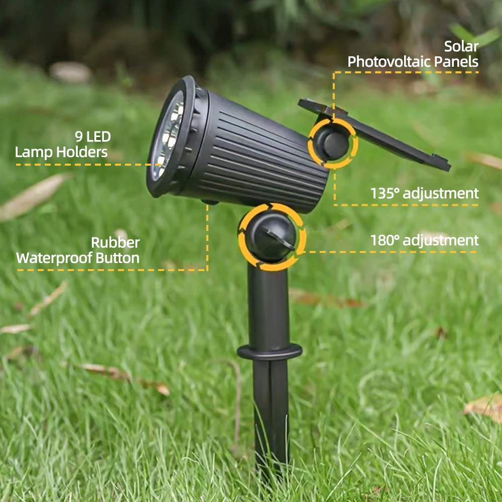 1/2PCS Solar Powered 9LED Lamp - Outdoor Power Outlet Solar 리뷰 및 가격