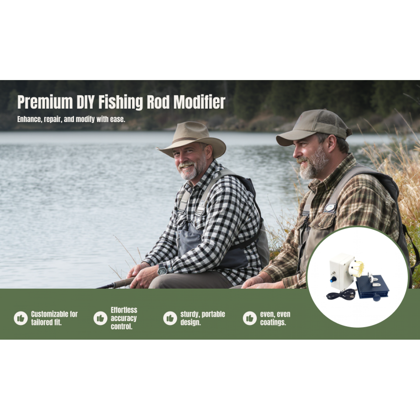 USB Powered Fishing Rod Windin - Outdoor Power Repair 리뷰 및 가격