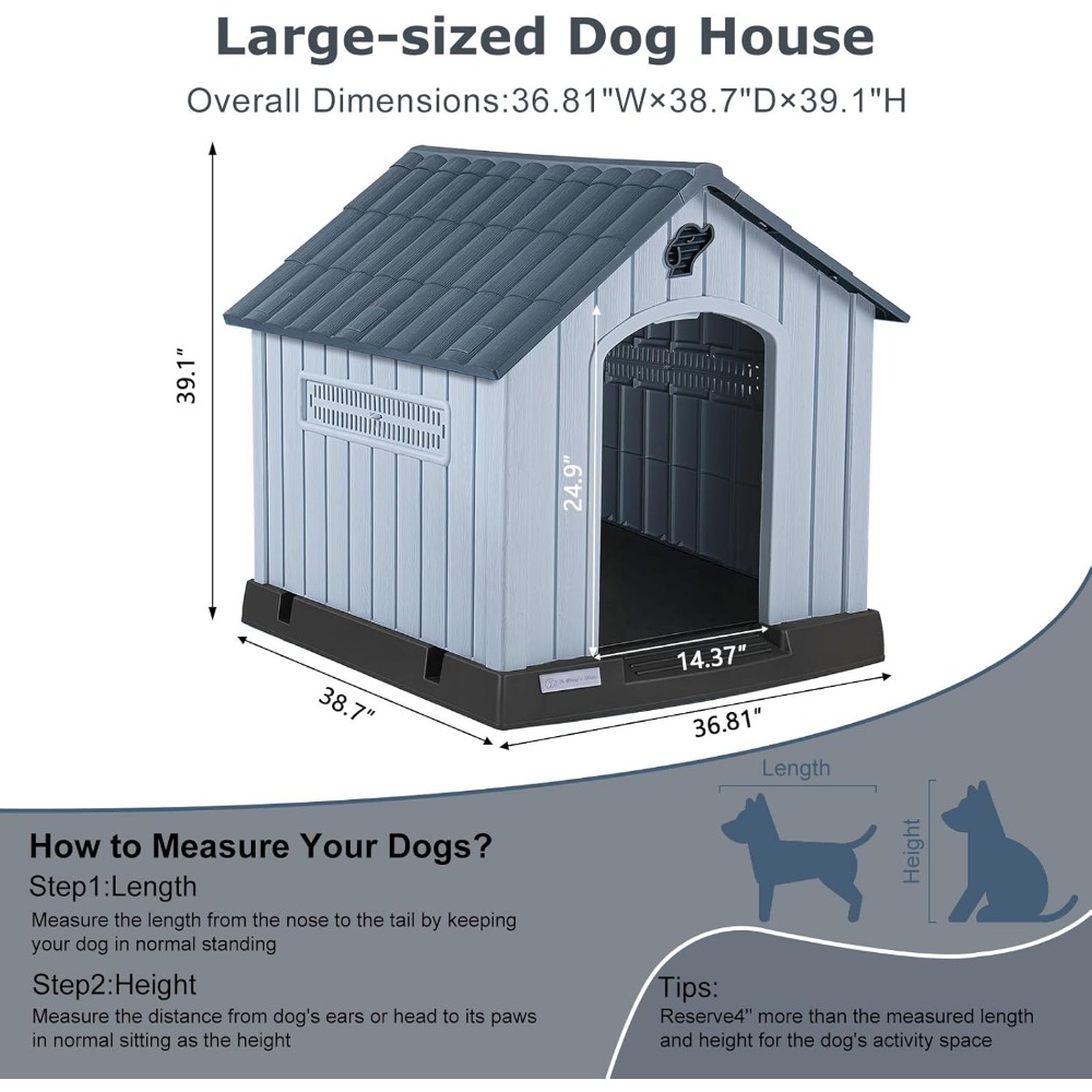 LEMBERI Large Plastic Dog Hous - Outdoor Power Vent 리뷰 및 가격