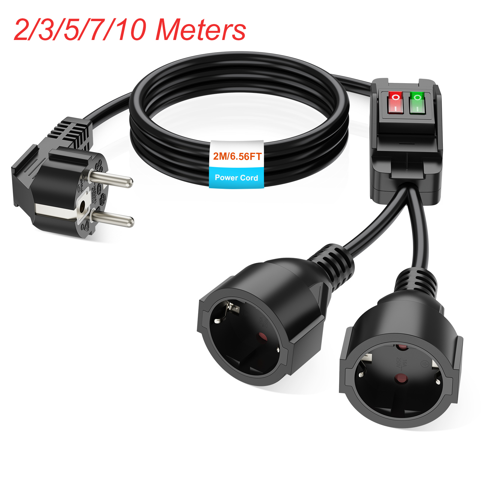 EU Plug Extension Cord with ON - Outdoor Power Lead 리뷰 및 가격
