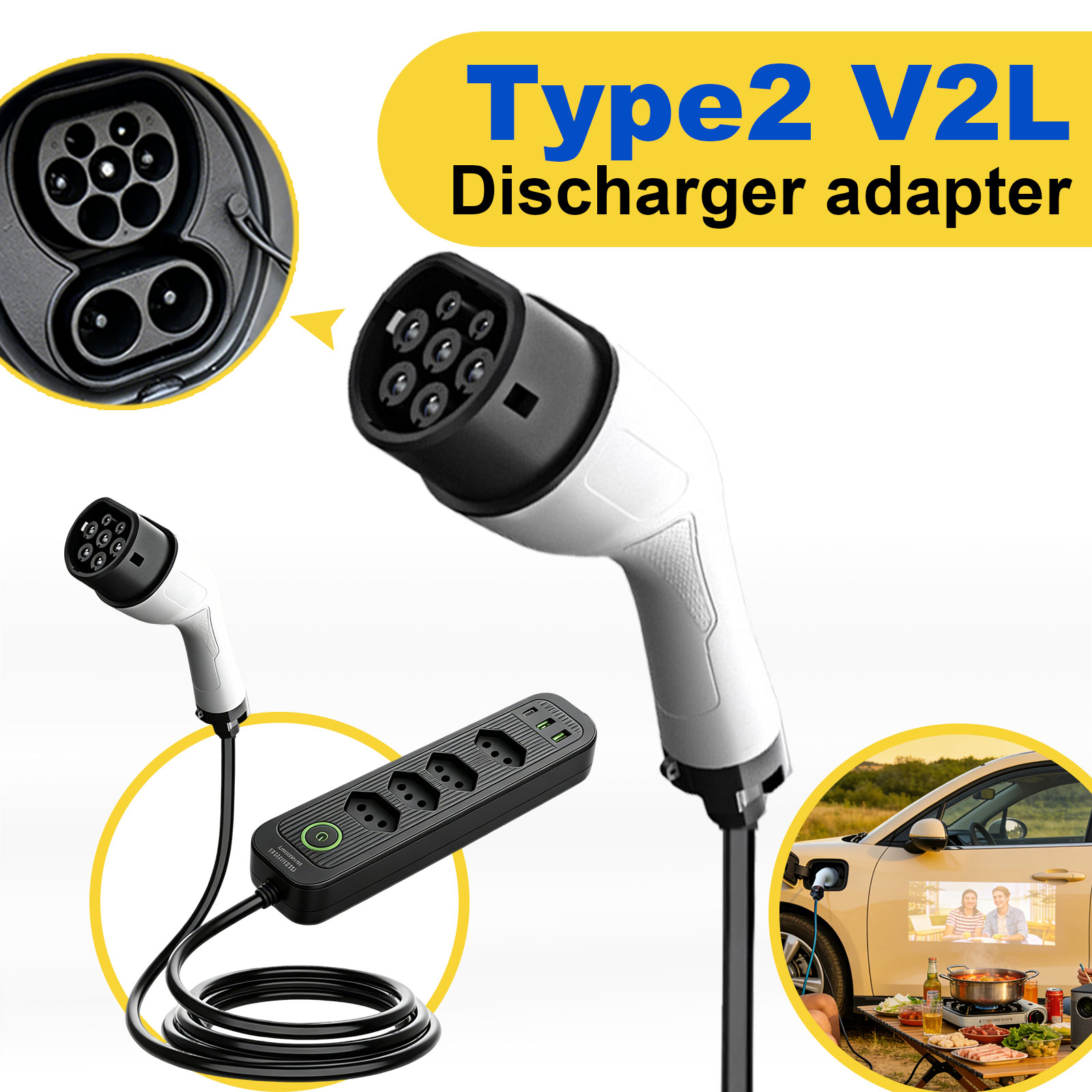 Type2 V2L Discharge Adapter 16 - Outdoor Power Hub 리뷰 및 가격