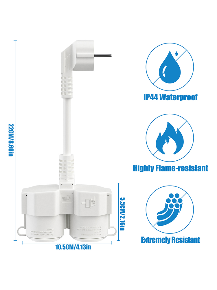 EU Extension Cable with 2 Schu - Outdoor Power Lead 리뷰 및 가격