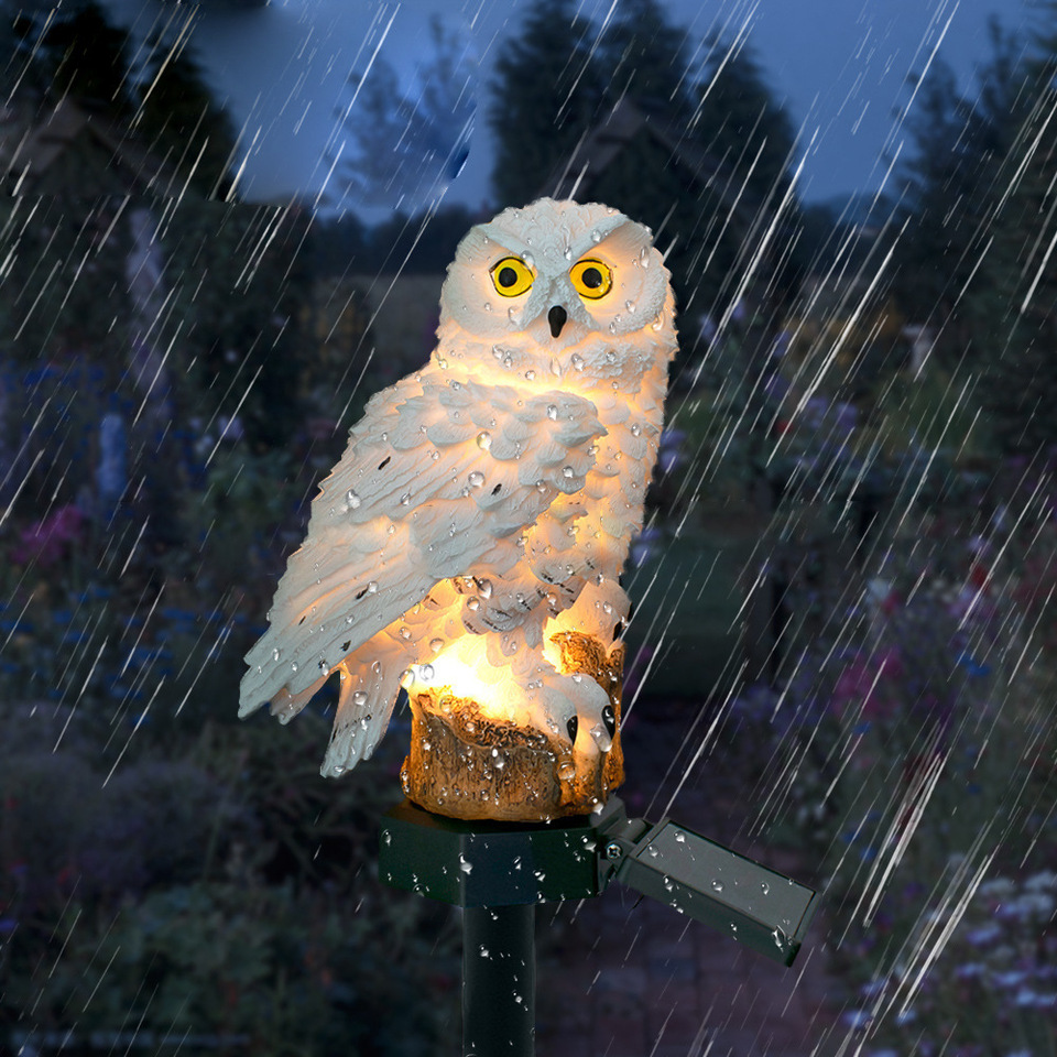 Solar Owl Statue Garden Light  - Outdoor Power Outlet Solar 리뷰 및 가격