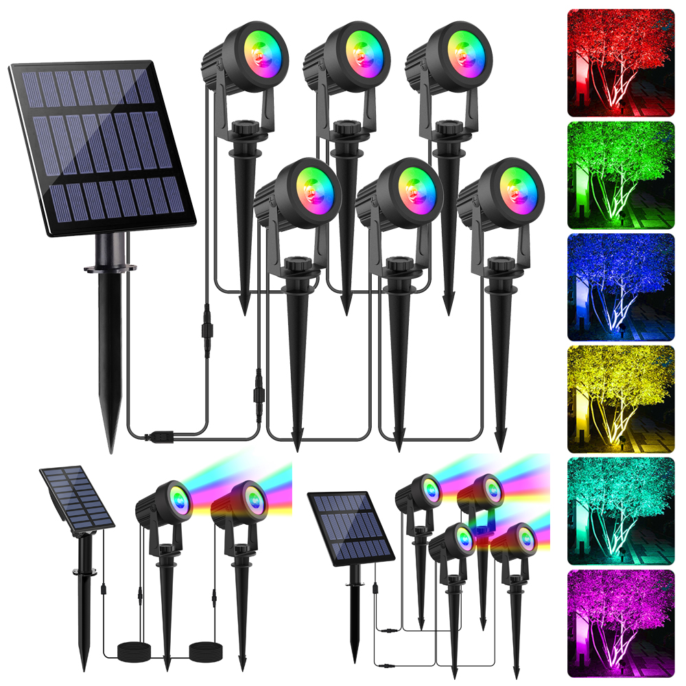 1/2/4/6 Lights RGB Solar Spotl - Outdoor Power For Christmas Lights 리뷰 및 가격