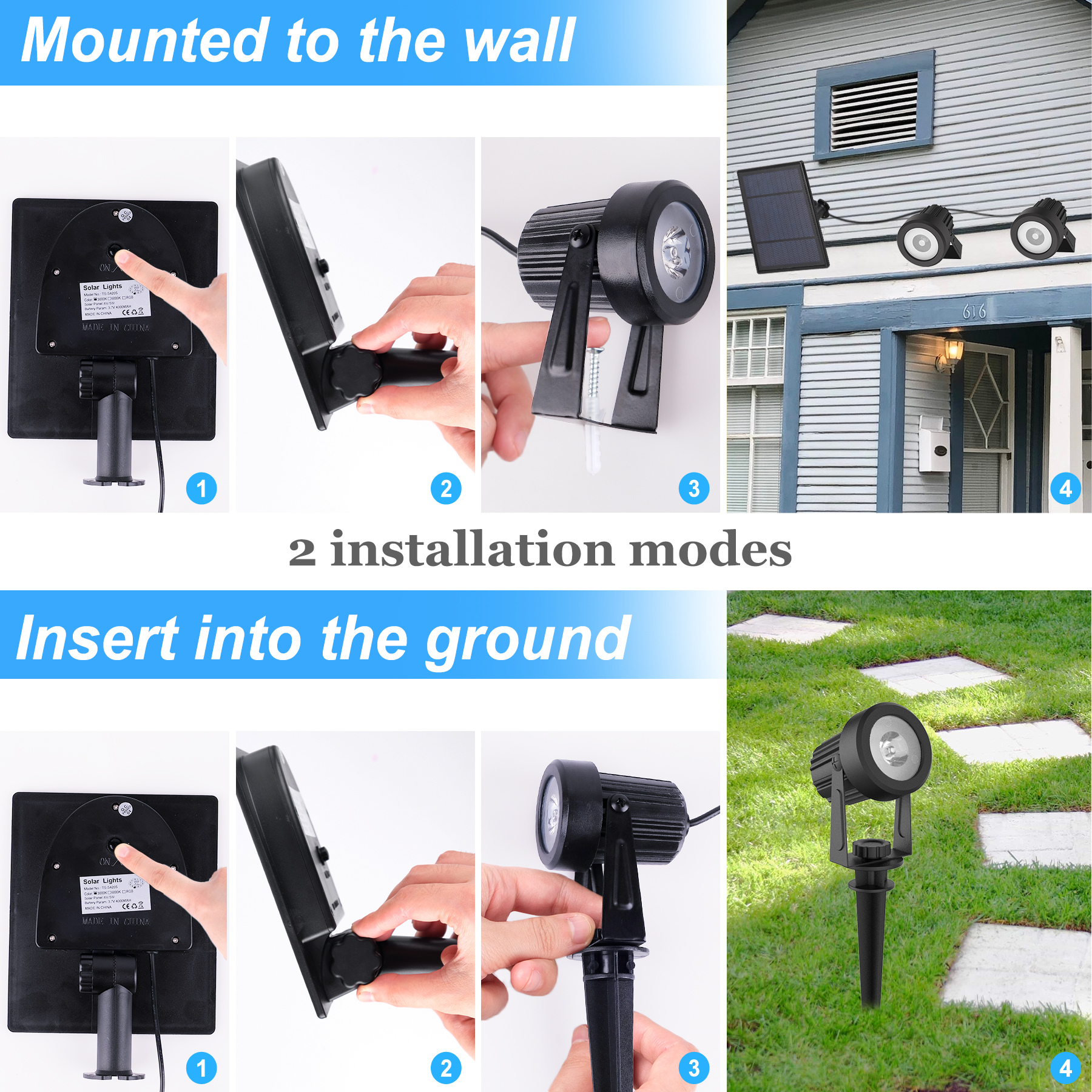 1/2/4/6 Lights RGB Solar Spotl - Outdoor Power For Christmas Lights 리뷰 및 가격