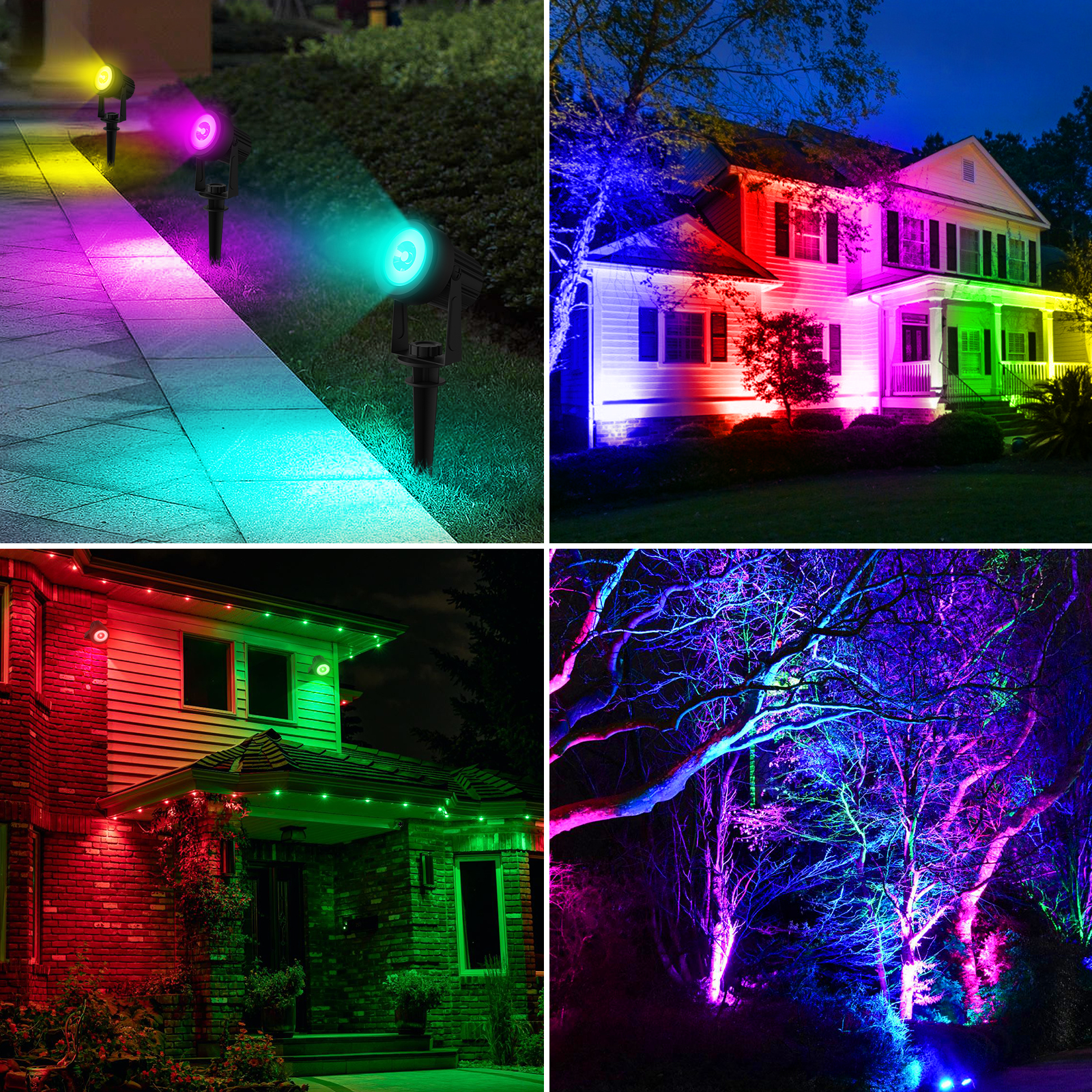 1/2/4/6 Lights RGB Solar Spotl - Outdoor Power For Christmas Lights 리뷰 및 가격