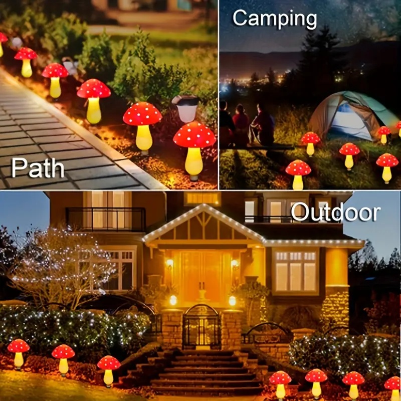 Solar-Powered LED Mushroom Lig - Outdoor Power For Wedding 리뷰 및 가격