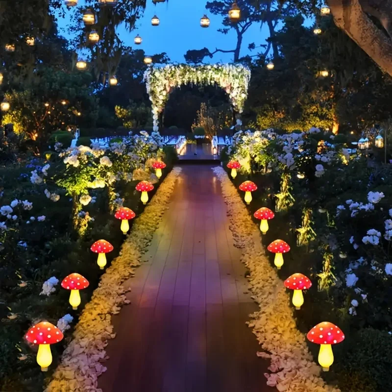 Solar-Powered LED Mushroom Lig - Outdoor Power For Wedding 리뷰 및 가격