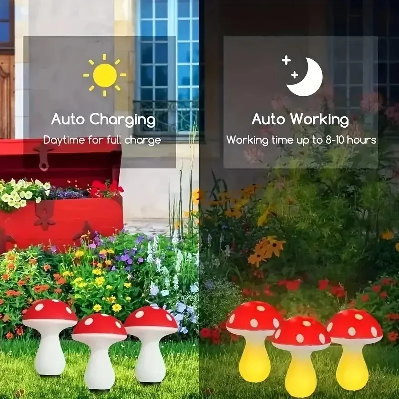 Solar-Powered LED Mushroom Lig - Outdoor Power For Wedding 리뷰 및 가격