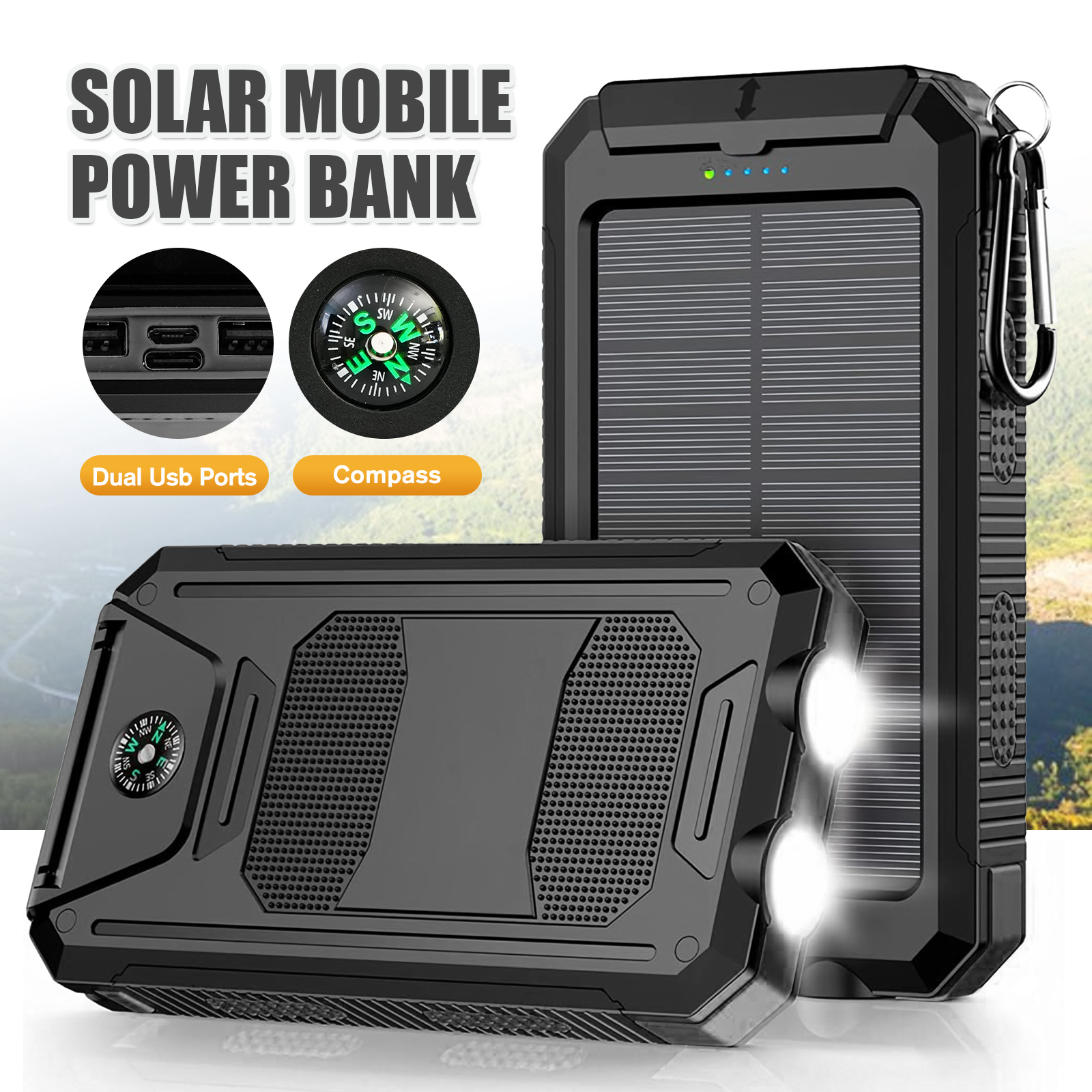 10000mAh Solar Power Bank Port - Outdoor Power Outlet Solar 리뷰 및 가격