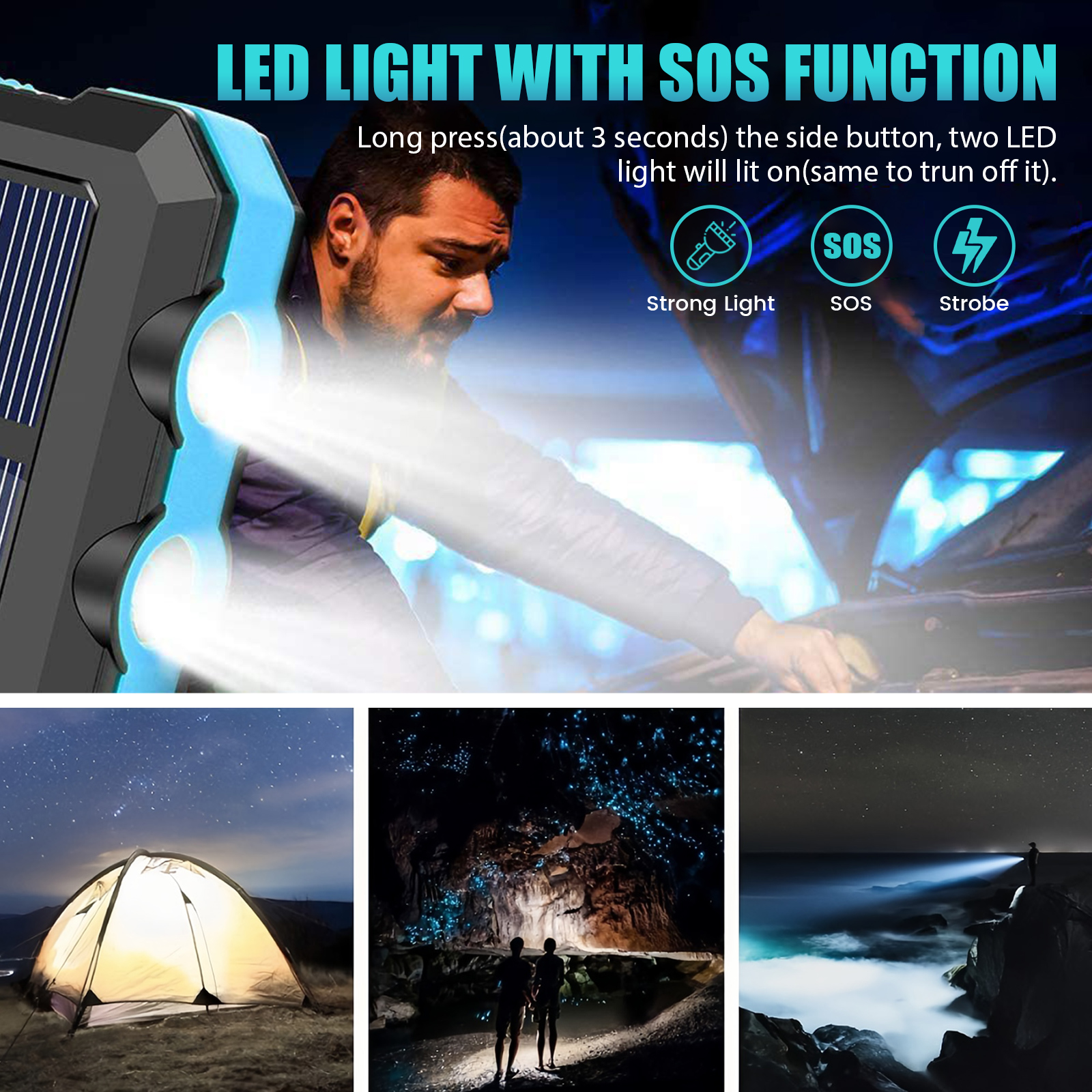10000mAh Solar Power Bank Port - Outdoor Power Outlet Solar 리뷰 및 가격
